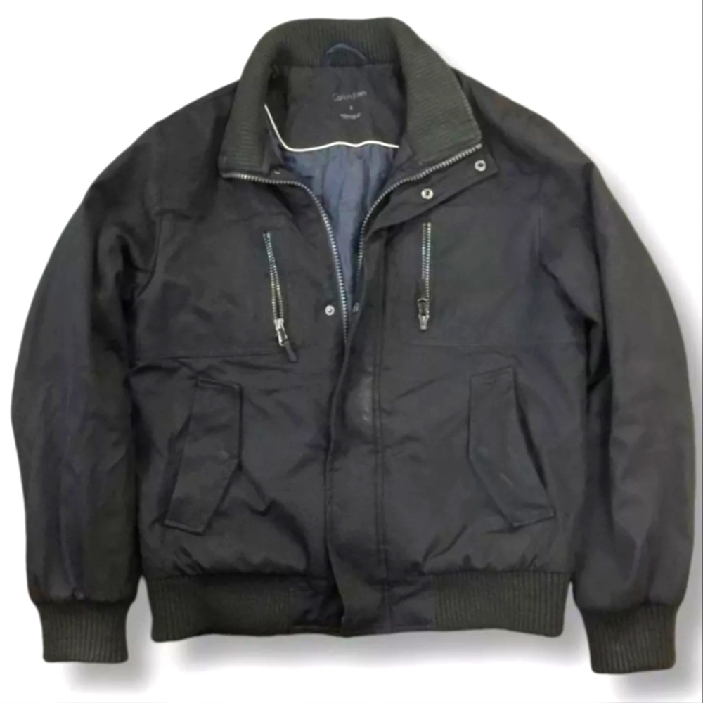Calvin Klein Rip STOP Bomber Jacket with Ribbed Collar and Insulated Design Xs